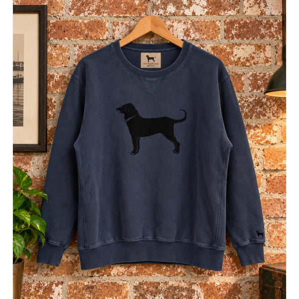 The Black Dog V Stitch Crewneck Sweatshirt Medium Navy Blue Martha's Vineyard
