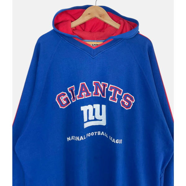New York Giants Lee Sport Hoodie Sweatshirt Blue Stitched Logo Mens Medium M