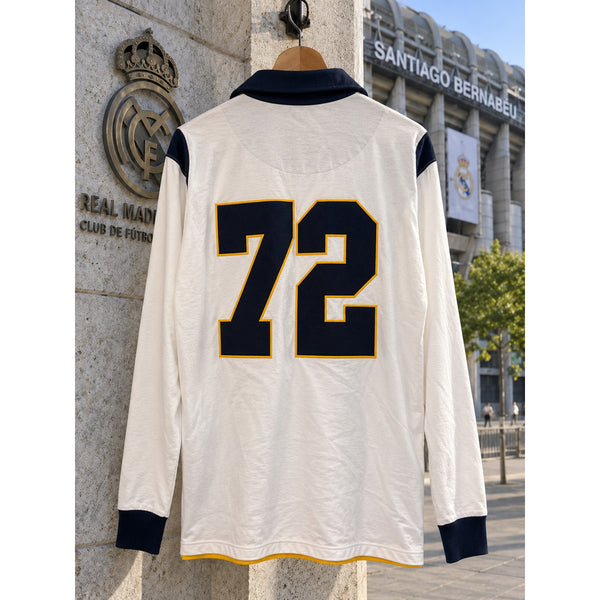 Real Madrid Vintage Official Club Rugby Polo Shirt Sz L #72 NWT Spain Rare