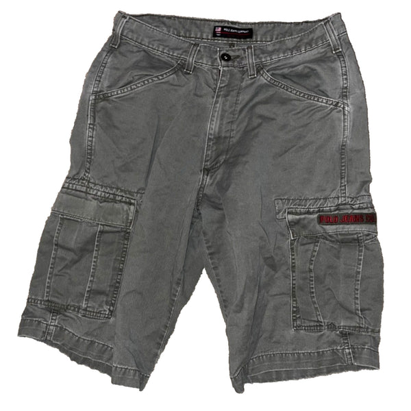 Polo Jeans Co Ralph Lauren Cargo Shorts 29 Freighter Gray Y2K Gorpcore