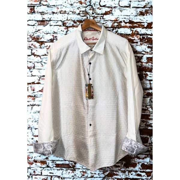 Robert Graham Dominic White Textured Shirt 3XL Classic Fit NWT Luxury Button