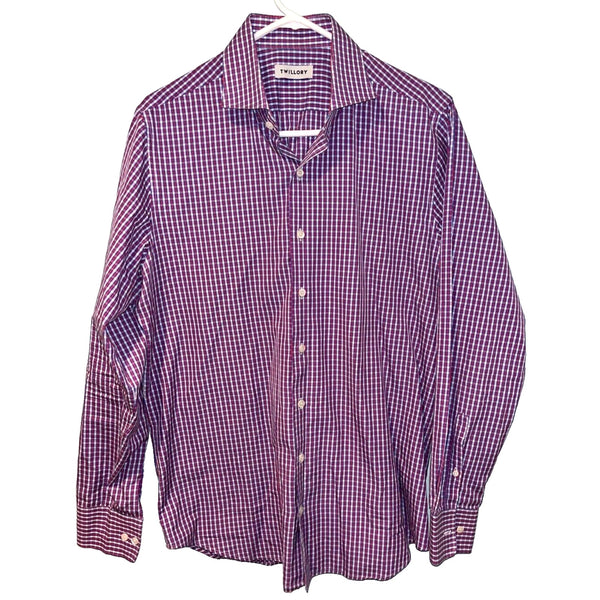 Twillory Cotton Checkered Multicolor Shirt 16.5 34-35 Long Sleeve Mens EUC