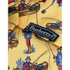Burberry Silk Tie Fishing Fly Fisherman Scene Yellow Made In Italy Luxury