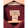 LL Bean Flannel Shirt Mens XL Tall Burgundy Red Houndstooth Button Down Pocket