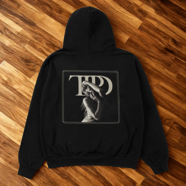 Taylor Swift TTPD The Tortured Poets Department Hoodie Black Sz L NWOT Authentic