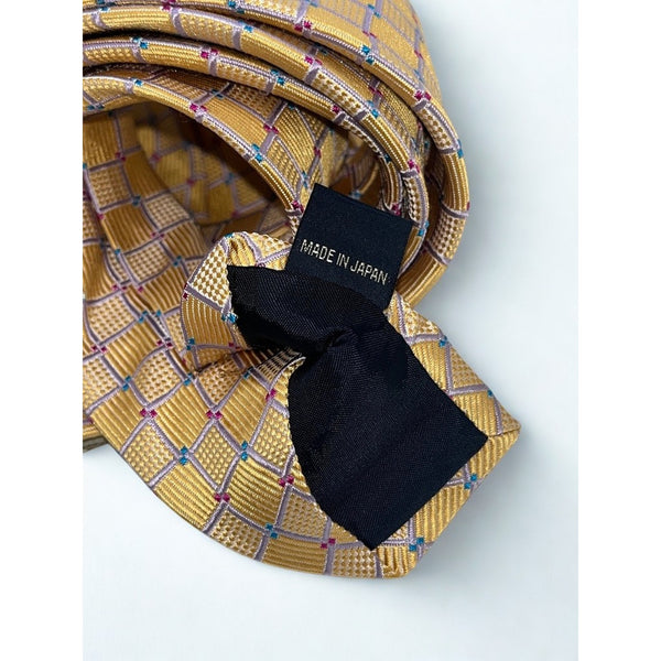 Seigo Katsuragawa Limited 3 of 8 Silk Tie Handmade Japan Gold Geometric Rare