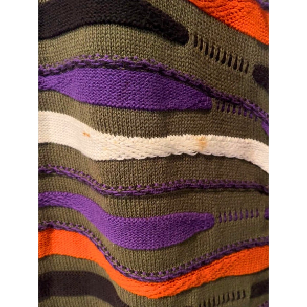 Monsuri Coogi Style 3D Knit Sweater XL Vintage USA 100% Cotton Biggie