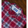 Pendleton Board Shirt Jacket Shacket Red Plaid Wool Loop Collar Men’s L USA