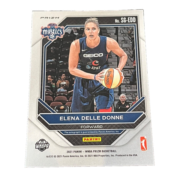 Elena Delle Donne 2021 Panini WNBA Prizm Auto Green Prizm Signatures #SG-EDD