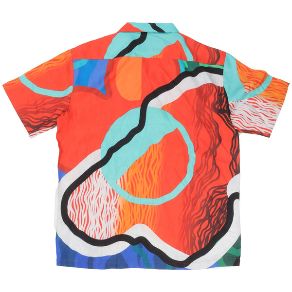 Awake NY x Sam Friedman Silk Shirt Orange Abstract Print Sz L NWOT RARE