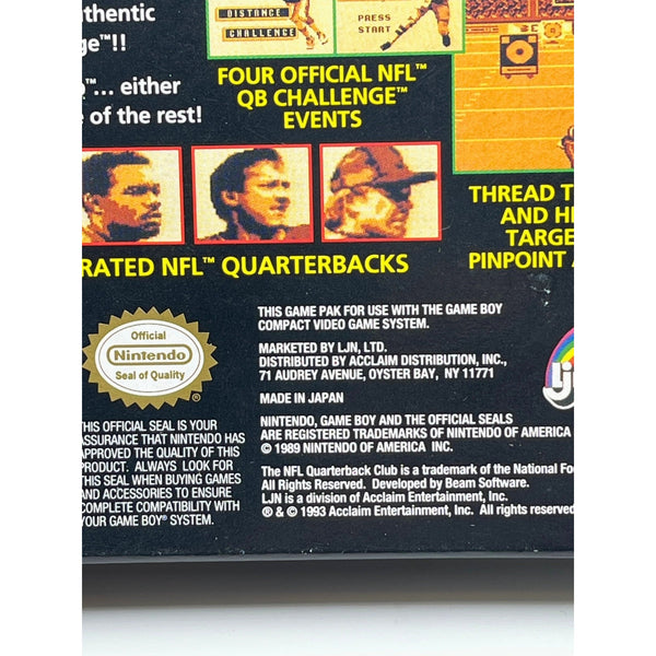 NFL Quarterback Club Game Boy 1993 New CIB LJN 023582058146