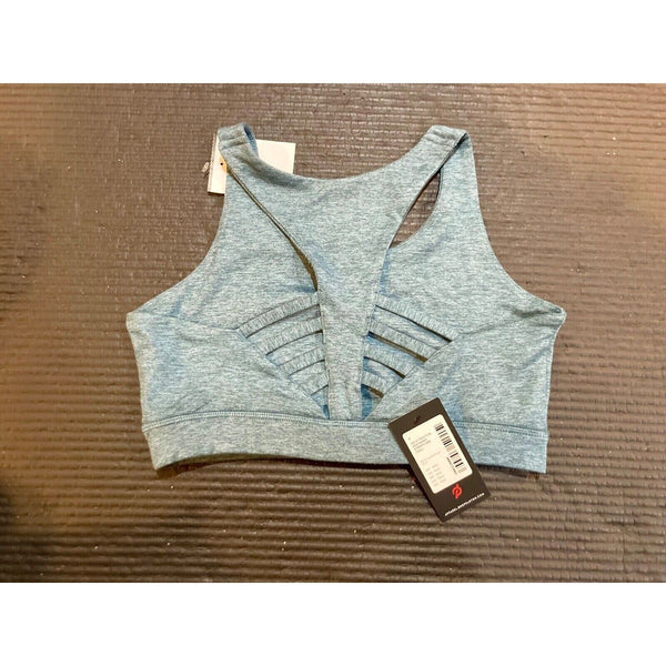 Peloton Women's Sz Small Heathered Teal Strappy Back Sports Bra (FA121) NWT