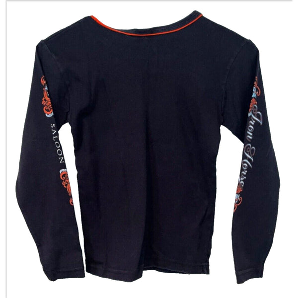 Iron Horse Saloon 2002 Biketoberfest Women's Sz. S Ringer Harley Motorcycle