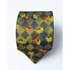 Ermenegildo Zegna 100% Silk Tie Floral Diamond Pattern Made in Italy