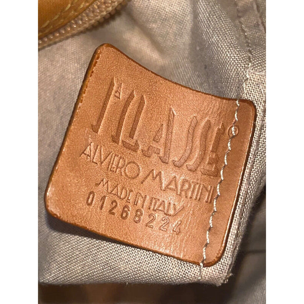 Alviero Martini 1 Classe Womens Shoulder Bag Brown Map Print Zipper Vintage