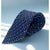 Ermenegildo Zegna Silk Tie Navy Blue Geometric Pattern Made in Italy Luxury