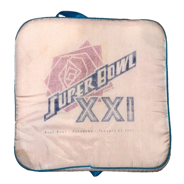 Super Bowl XXI Giants vs Broncos Seat Cushion Rose Bowl Pasadena Jan. 25, 1987