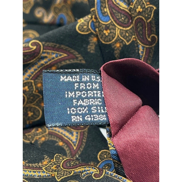 Polo Ralph Lauren Paisley Silk Tie Handmade USA Vintage Classic Mens Neckwear