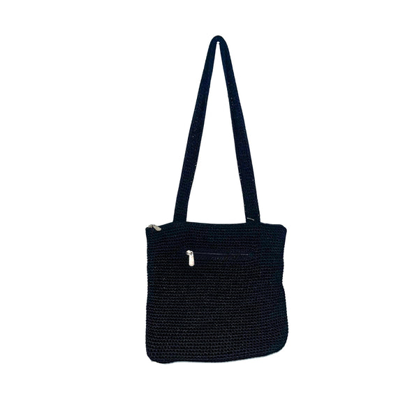 The Sak Original Black Crochet Knit Shoulder Bag Purse