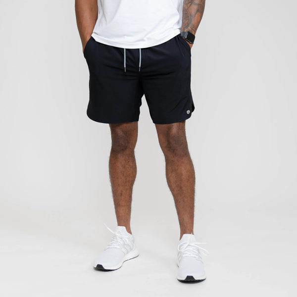 Rhoback Grit Gym Shorts 7" Lined Stretch Black Athletic Large Performance NWOT
