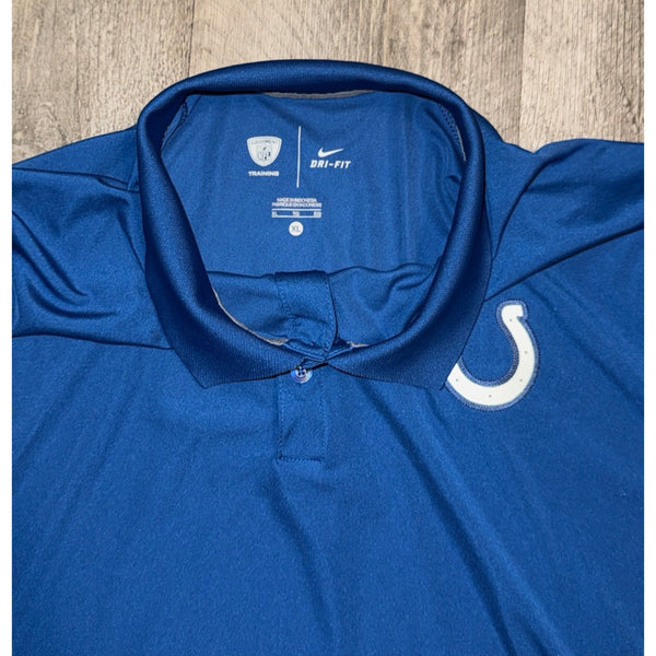 Indianapolis Colts Nike Dri-FIT Polo Shirt Men's XL Blue NFL Training NWOT
