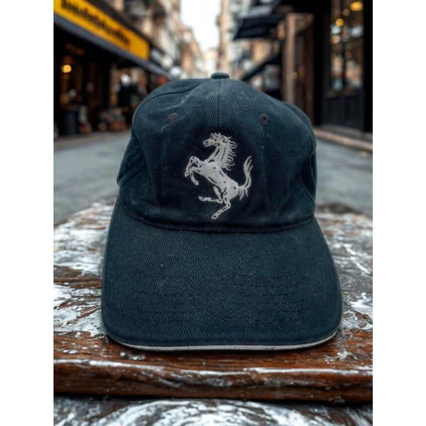 Ferrari Prancing Horse Strapback Hat Adjustable Buckle Cap Authentic Vintage