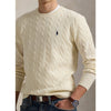 Polo Ralph Lauren Cable Knit Sweater Men's L Cream Wool Cashmere Pony