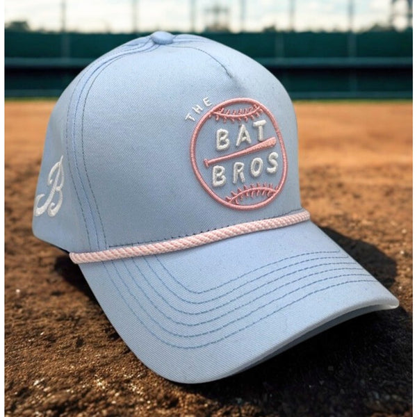 Bat Bros Baseballism Five Panel Snapback Hat Light Blue Rare EUC