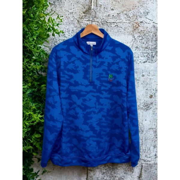 Peter Millar Perth Performance Quarter Zip Morris County Golf Club Blue Camo L
