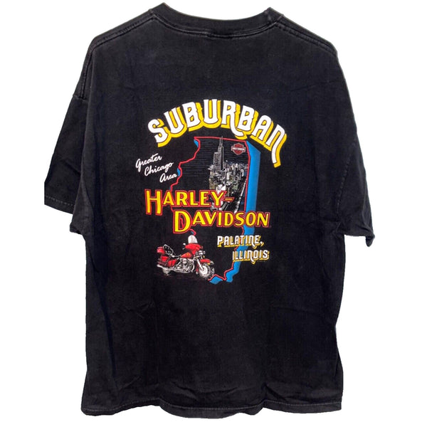 Harley Davidson Brothers In Freedom Illinois XL Biker Hanes Beefy-T T Shirt