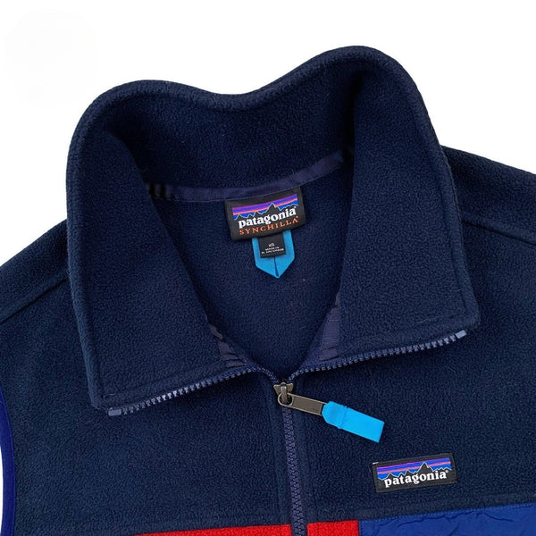 Patagonia Synchilla Snap-T Fleece Vest Men’s M Red Navy FA15 Retro Outdoor