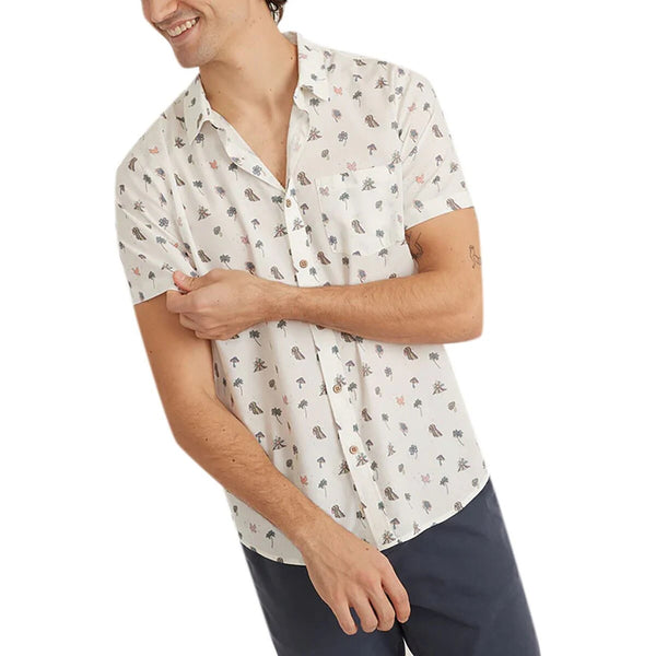 Marine Layer Island Cotton Plain Weave Shirt 2XL NWT Short Sleeve