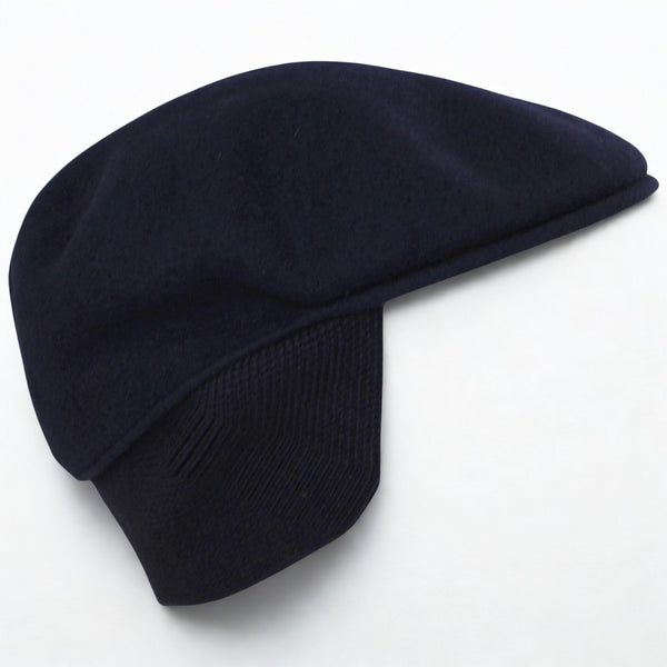 Kangol 504 Wool Earflap Hat Navy XL Classic Flat Felt Cap Mens EUC