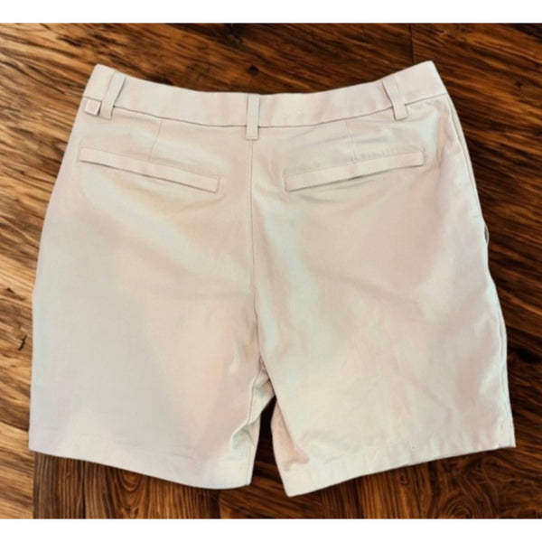 Lululemon ABC Classic-Fit Shorts Mens 31 Cream Warpstreme 7" Golf Casual