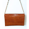 Bergdorf Goodman Snakeskin Leather Shoulder Bag Spain Gold Chain Clutch Vintage