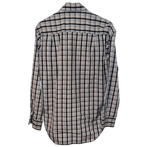 David Donahue Toast Brushed Plaid Shirt Mens M MSRP $165