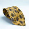 Brioni 100% Silk Tie Handmade Italy Gold Blue Abstract Luxury Designer Classic