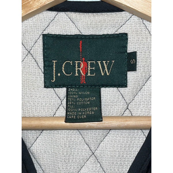 J.Crew Oarsman Quilted Vest Black White Lined Men’s S Made in Korea Nylon Vtg.
