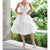 Enchanting by Mon Cheri 117181 Tea Length Casual Wedding Dress Ivory/White Sz. 8