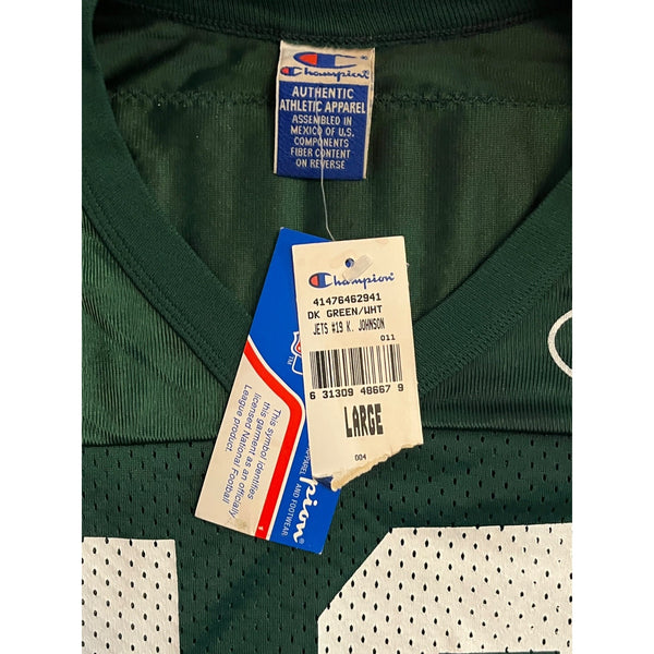 New York Jets Keyshawn Johnson Signed Champion Jersey Sz 44 L Deadstock Vintage