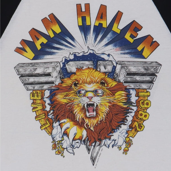 Van Halen Tour Live 3/4 Sleeve Thin T Shirt Anvil Adult Size S Vintage 1982