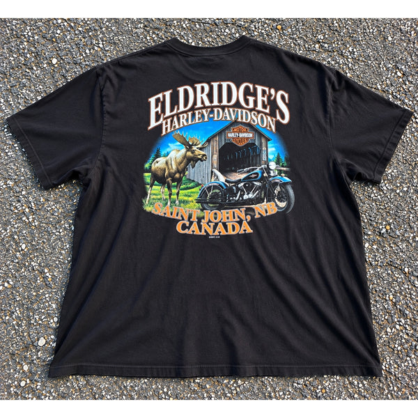 Harley Davidson Canada Beaver T Shirt 4XL Saint John NB Double Sided Biker