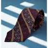 Yves Saint Laurent Vintage 80s Silk Tie Floral Stripe Handmade Italy Luxury
