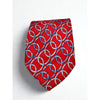 Gucci Silk Tie Red Equestrian Horsebit Geometric Made in Italy Luxury Classic