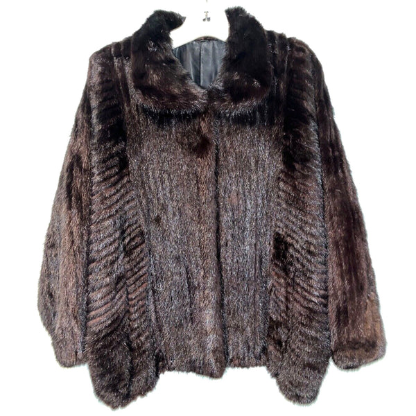 Ranch Mink Fur Coat Severyn Furs Short Jacket Womens Sz 10 PRISTINE Stored VTG