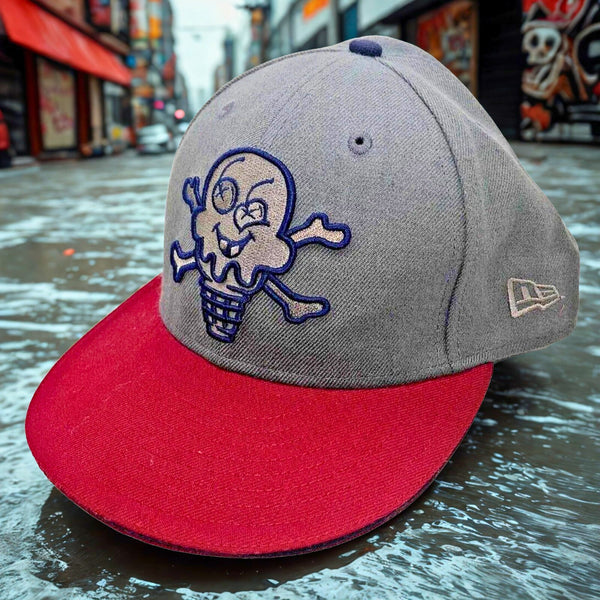 ICE CREAM BBC Mens Cones & Bones Logo Embroidered 6 Panel Flat Cap Hat Sz. 7 5/8