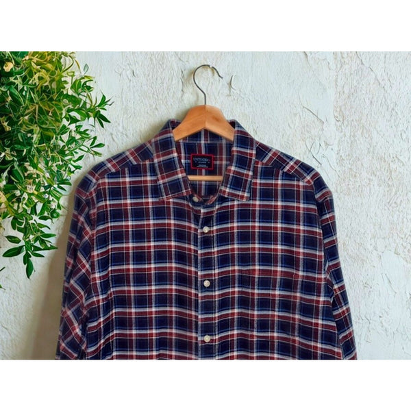 UNTUCKit Hillcot Flannel Plaid Shirt XL Long Sleeve Casual Button Front 40707