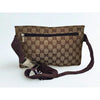 Gucci GG Canvas x Leather Beige Brown Waist Bag Belt Bag Crossbody 28566 Italy