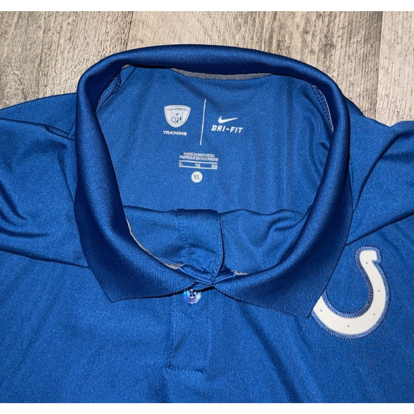 Indianapolis Colts Nike Dri-FIT Polo Shirt Men's XL Blue NFL Training NWOT