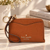 Kate Spade Leila Leather Small Card Holder ID Wristlet Wallet Gingerbread NWOT